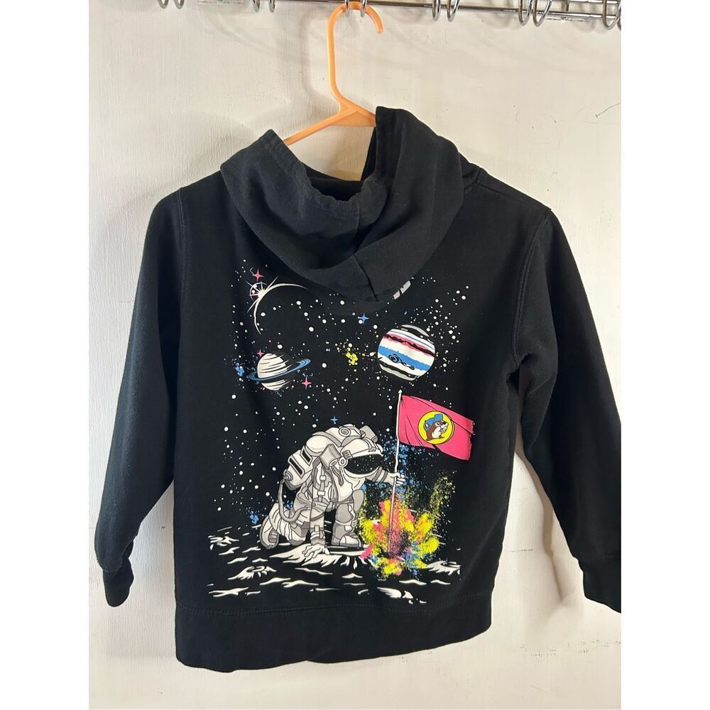 Buccee sweatshirt‎ hoodie Kangaroo pocket black youth medium M Moon Space Galaxy